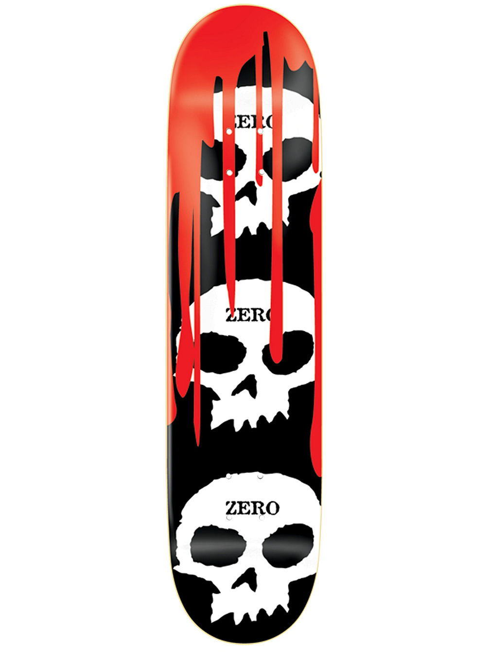 3 Skull w/Blood 8.125&amp;#034; x 31.7&amp;#034; Skate Deck
