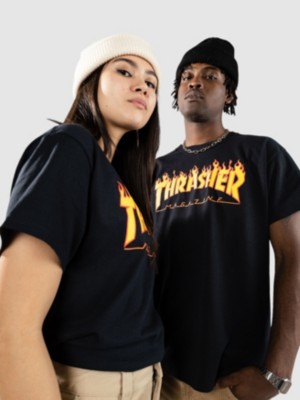 Image of Thrasher Flame T-Shirt nero