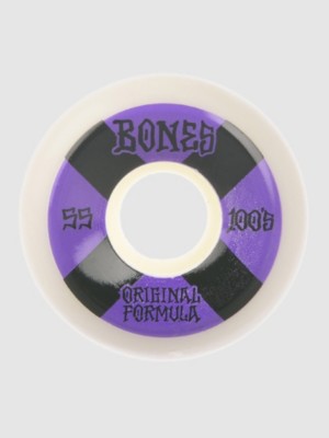 Image of Bones Wheels 100's OG #4 V5 Sidecut 100A 55mm Ruote bianco