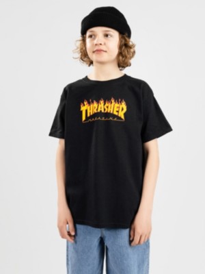 Image of Thrasher Flame Kids T-Shirt nero