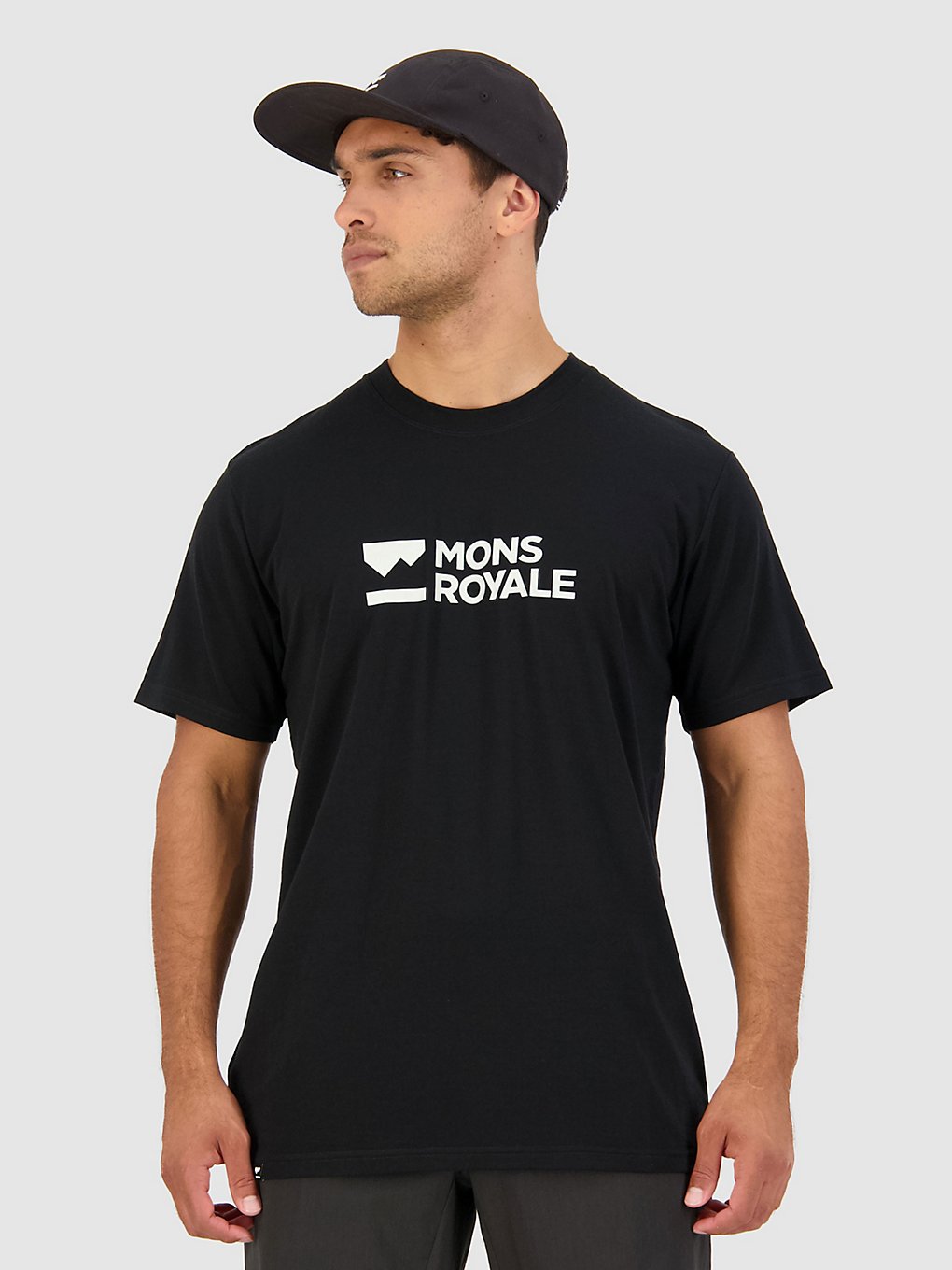 Image of Mons Royale Merino Icon Air-Con T-Shirt nero