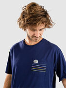Line Logo Ridge Stripe Organic Pocket T-skjorte