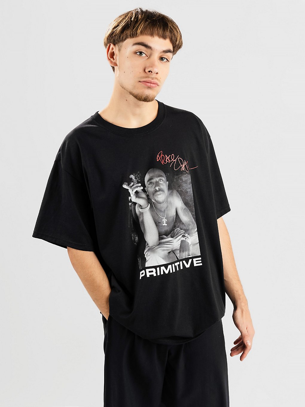 Image of Primitive X Tupac Smoke T-Shirt nero