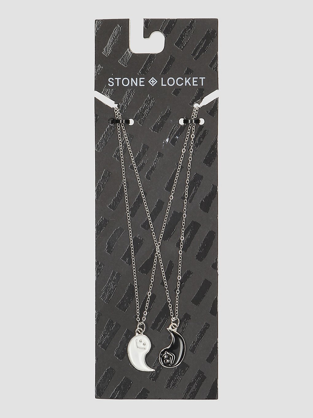 Stone and Locket Happy Yin-Yang Bff Collier noir