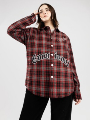 Image of Broken Promises Emotional Quilted Flannel Giacca rosso
