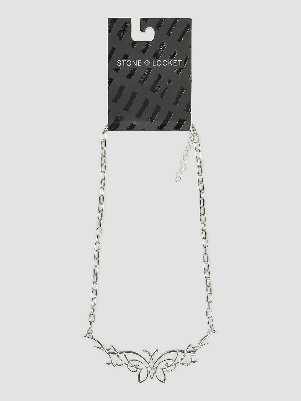 Stone and Locket Away Collier gris