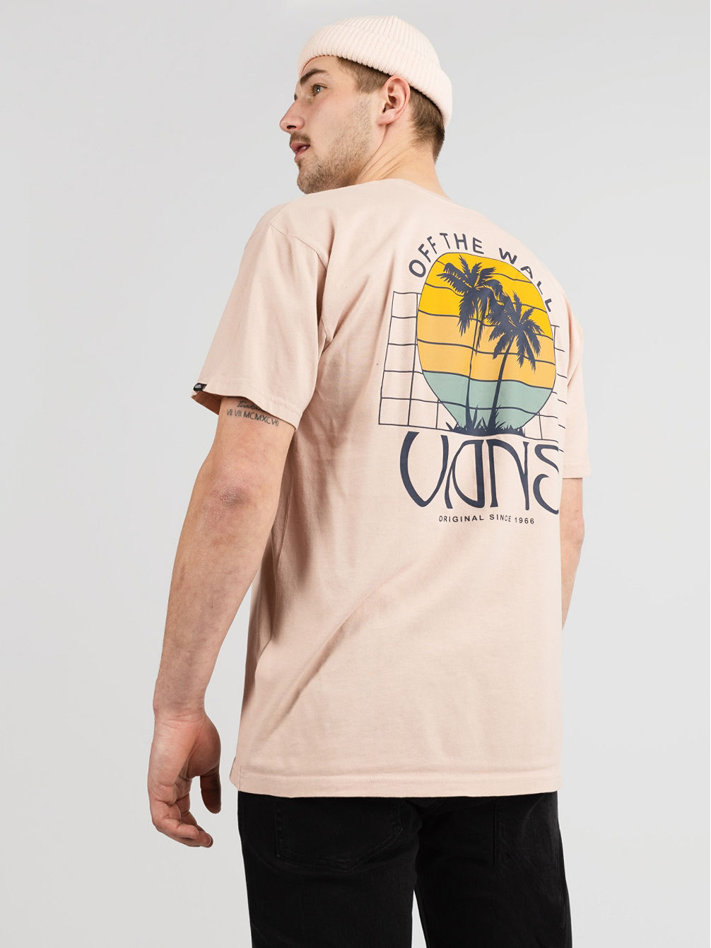 Sunset Dual Palm Vintage Camiseta