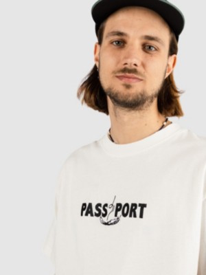 Image of Pass Port Featherweight Embroidery T-Shirt bianco