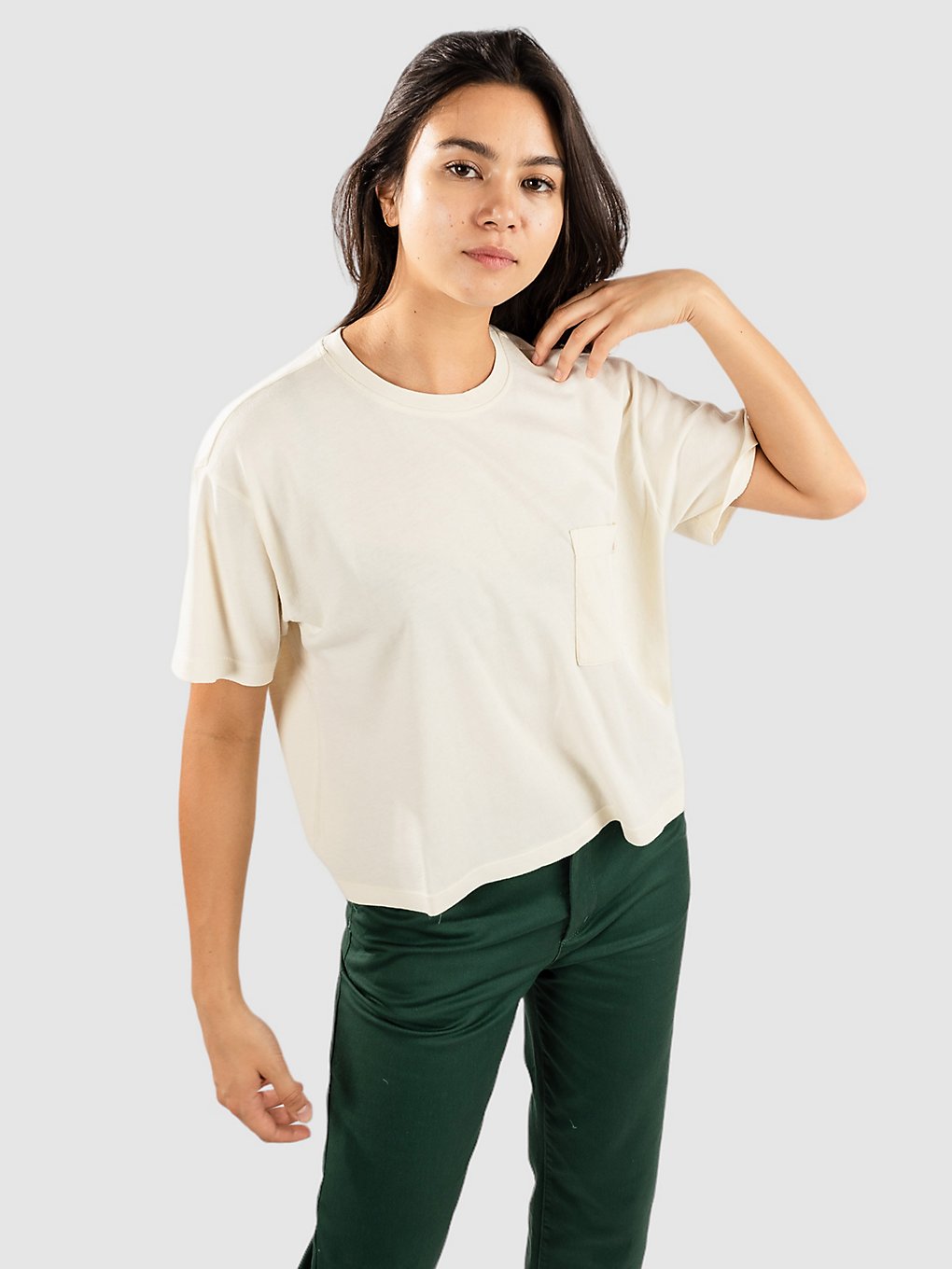 Image of Brixton Carefree Pocket T-Shirt bianco