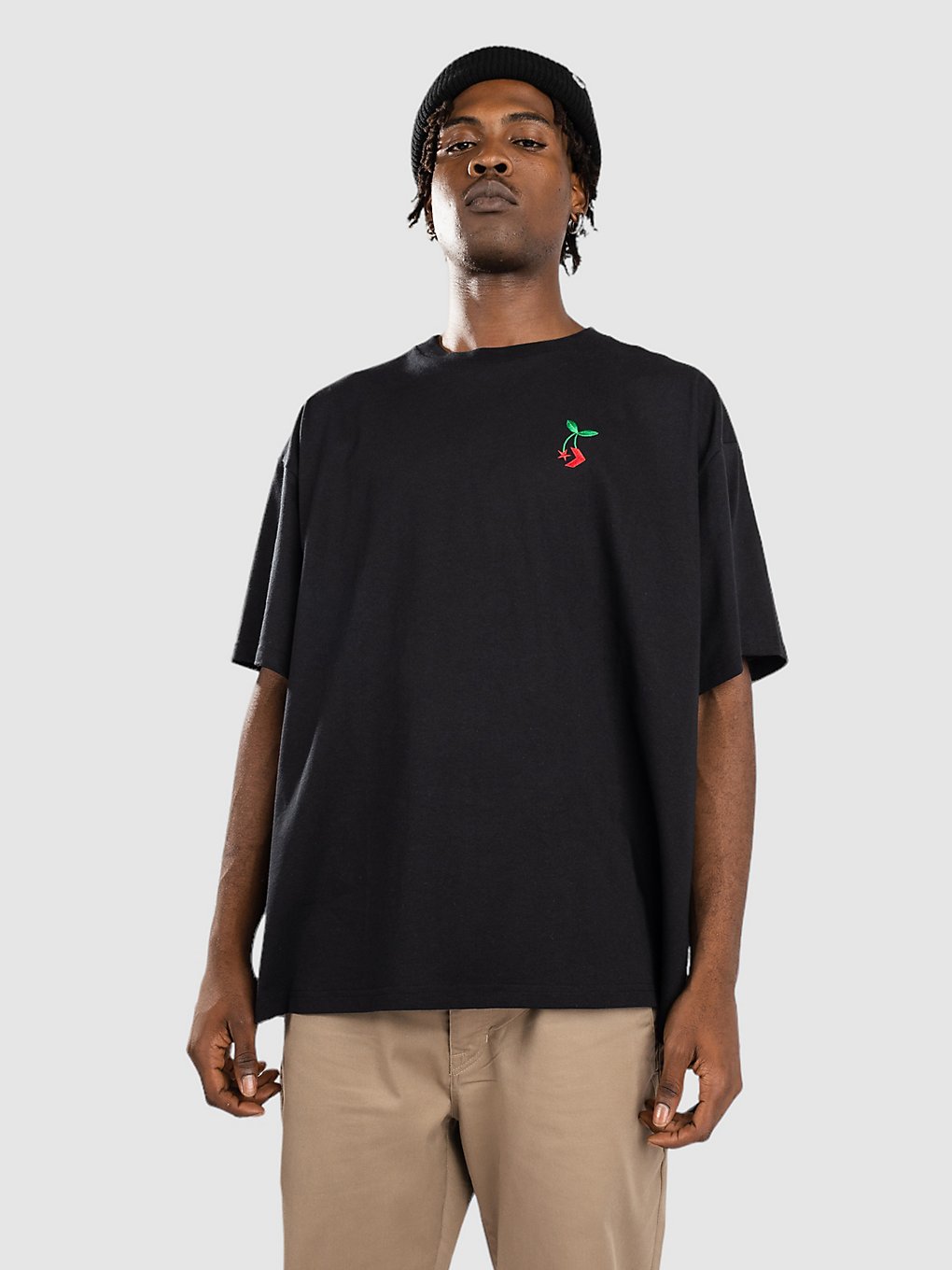Image of Converse Star Chevron Cherry Loose Fit T-Shirt nero