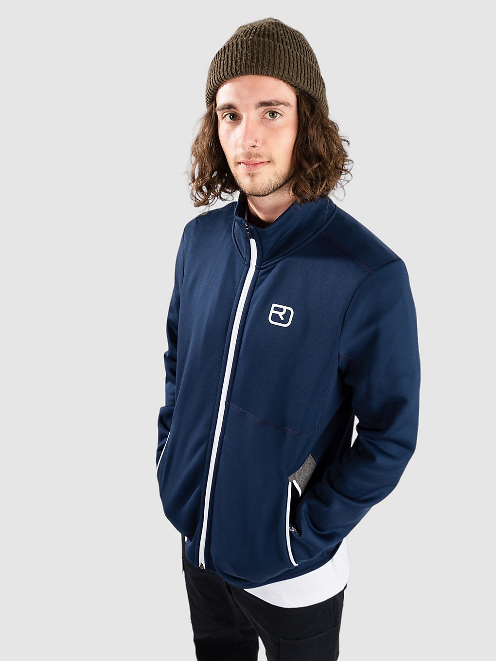 Image of Ortovox Hooded Giacca in Pile blu