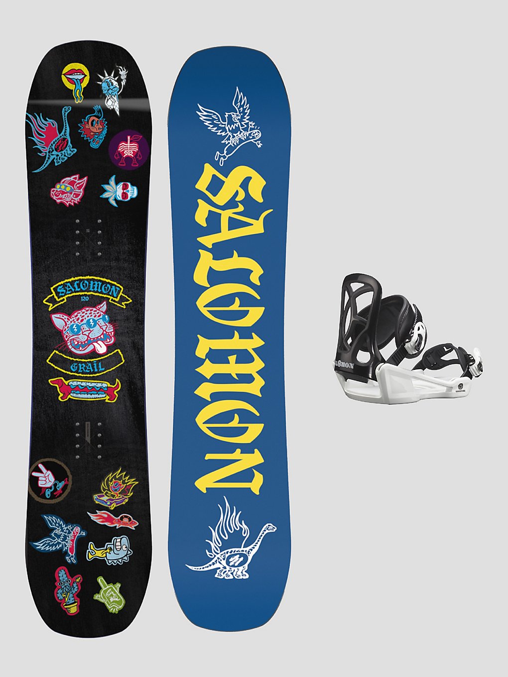 Salomon Grail+Goodtime Black Xs 2024 Set de snowboard à motifs