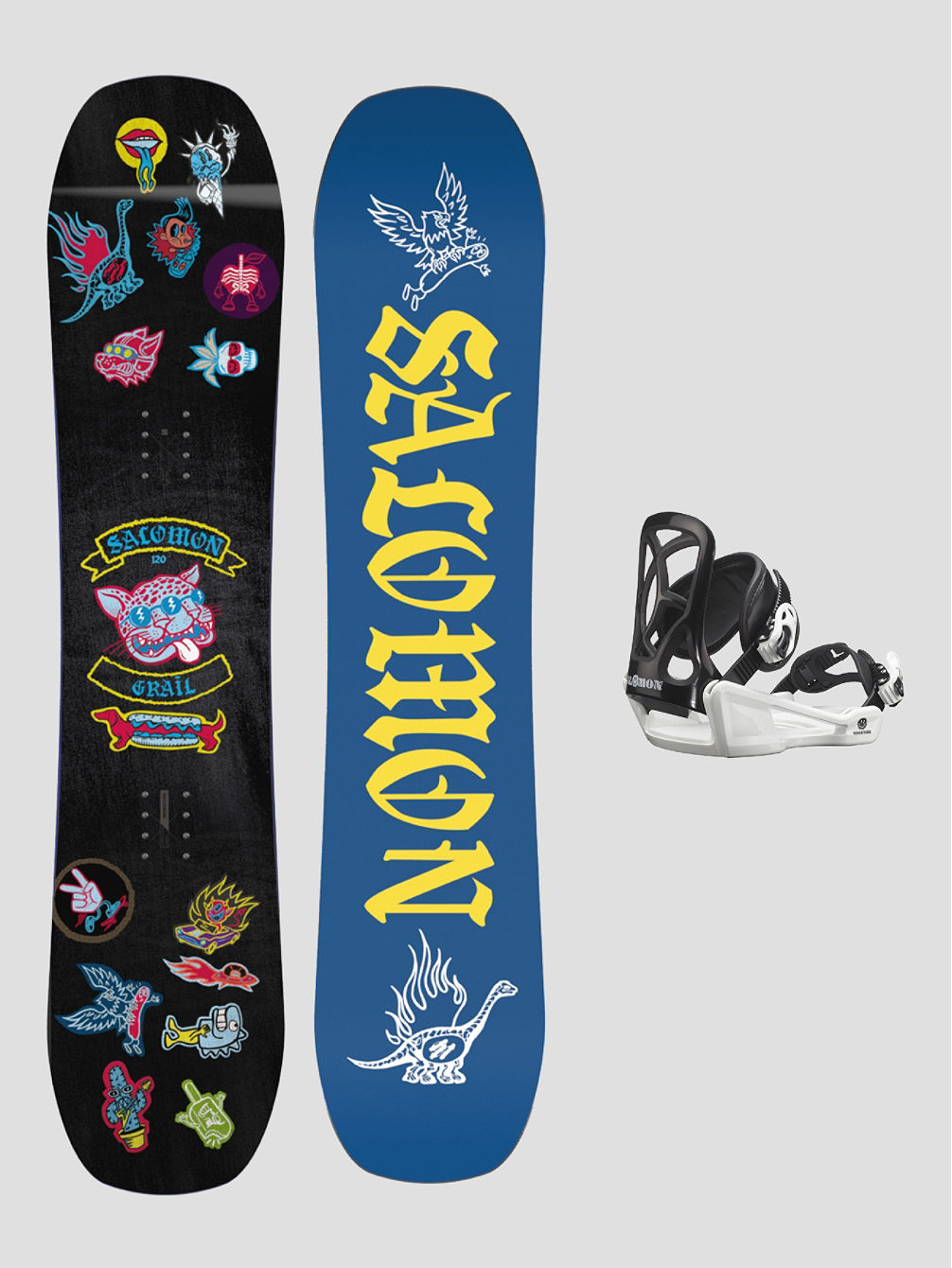 Grail+Goodtime Black Xs 2024 Snowboard-Set