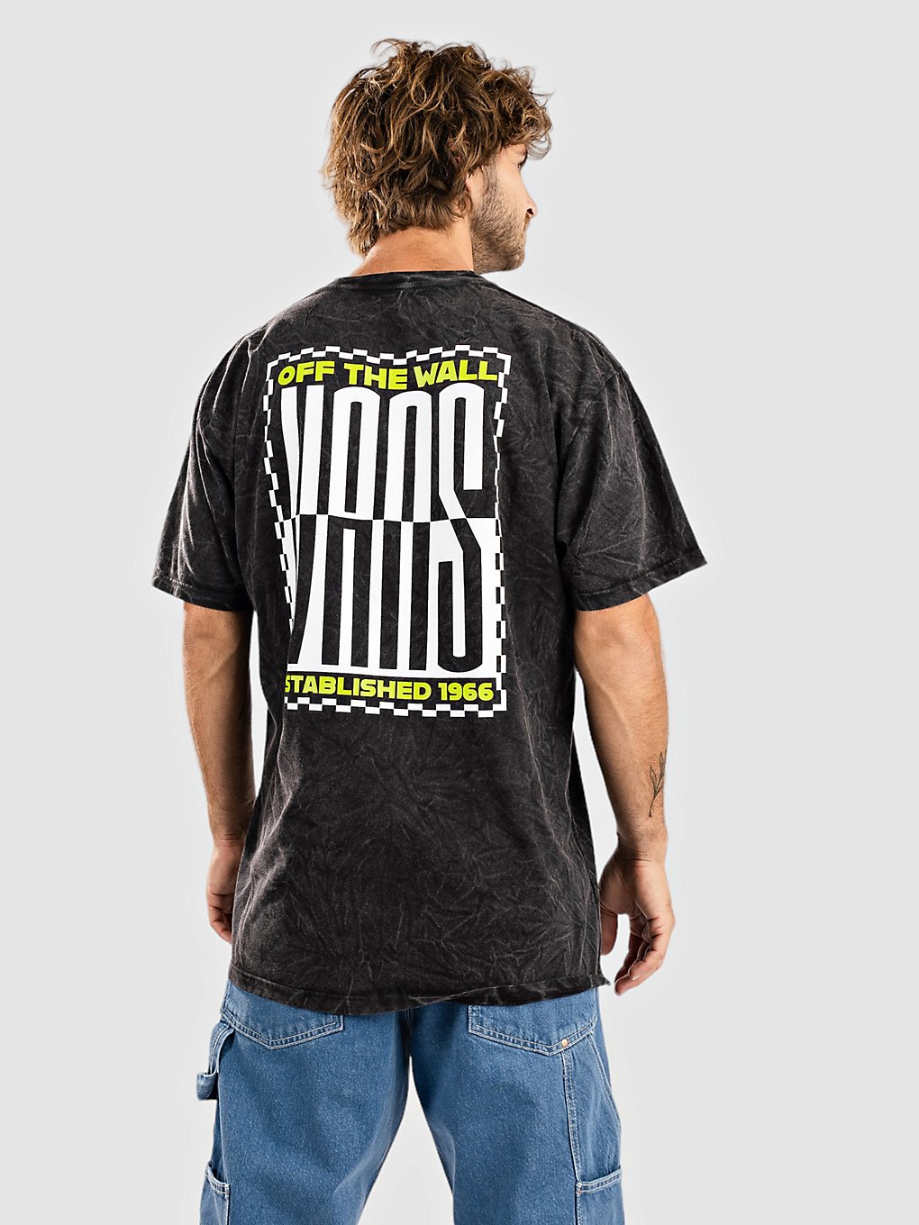 Image of Vans Stacked Tie Dye Logo T-Shirt nero