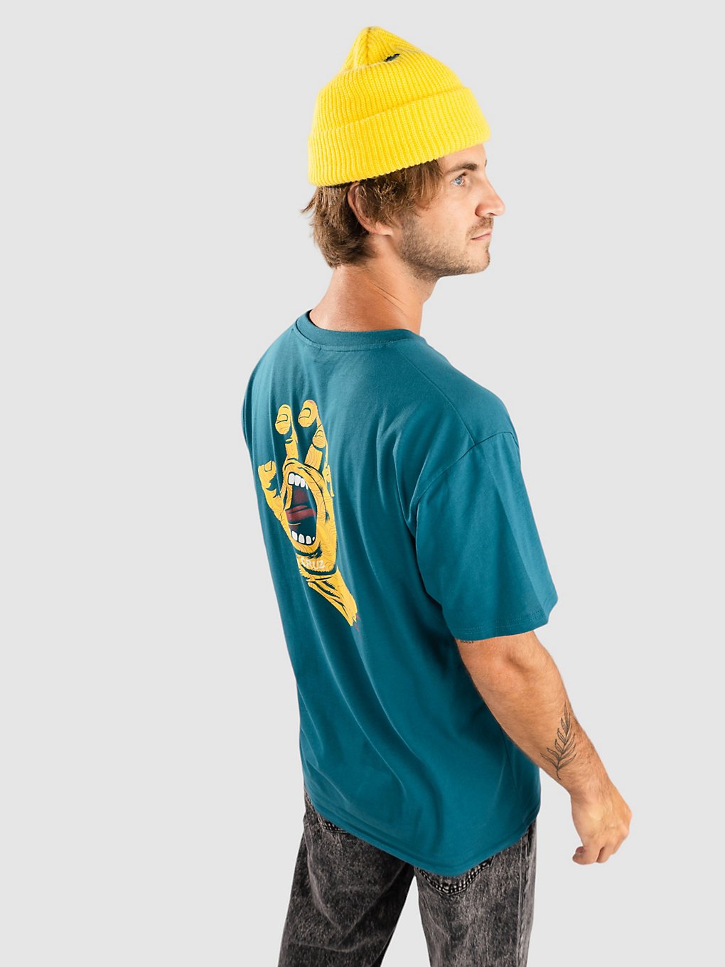 Image of Santa Cruz Absent Topo Hand T-Shirt blu