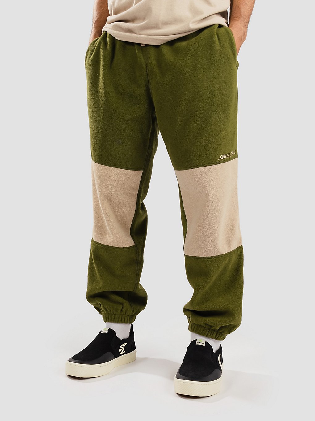 Santa Cruz Strip Logo Polar Fleece Pantalon de survêtement vert