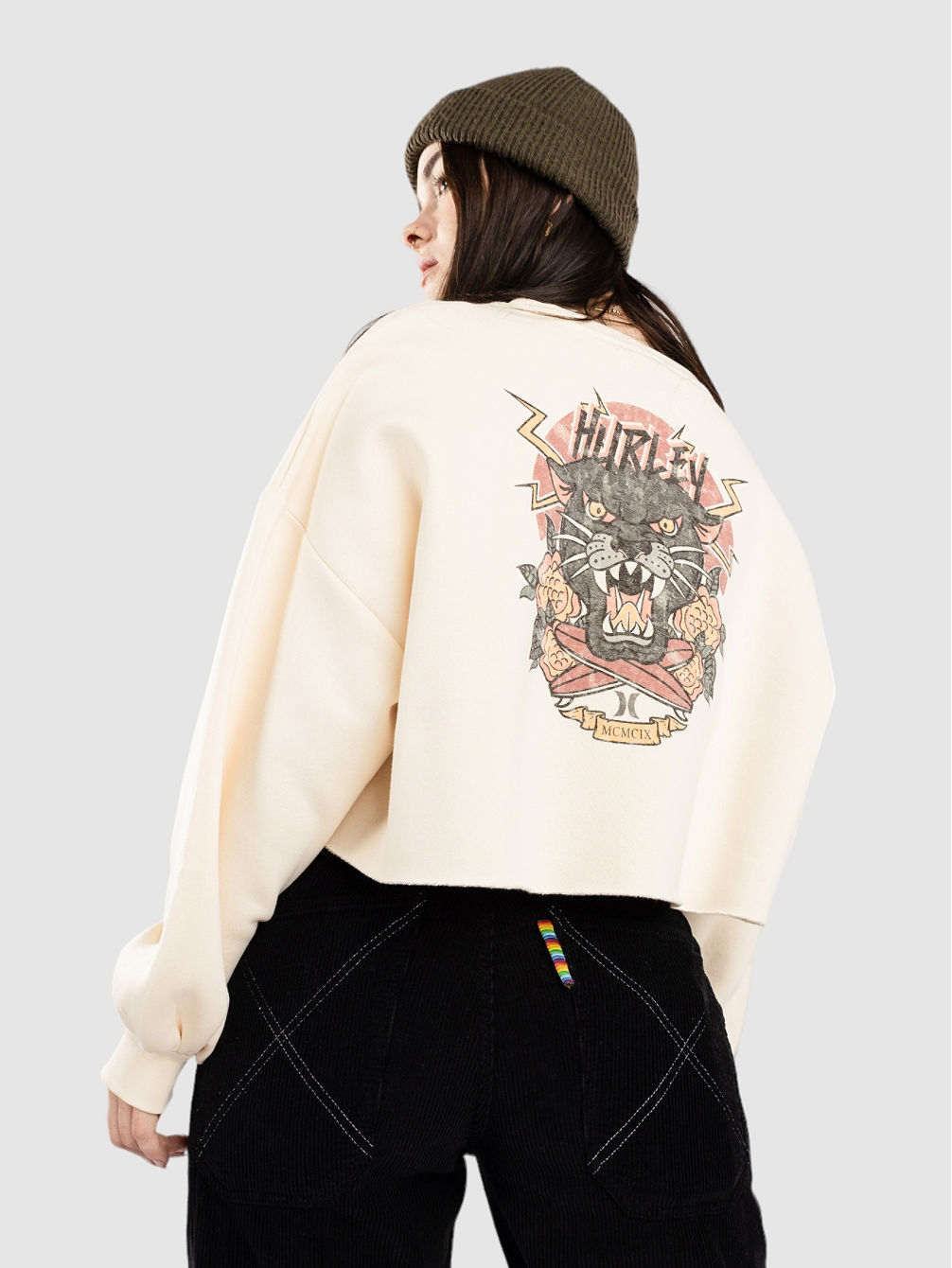 Panther Cropped Sweter