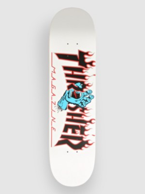 Image of Santa Cruz X Thrasher Screaming Flame 8" Skateboard Deck bianco
