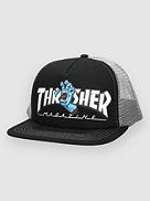 X Thrasher Screaming Logo Mesh Trucker Bon&eacute;