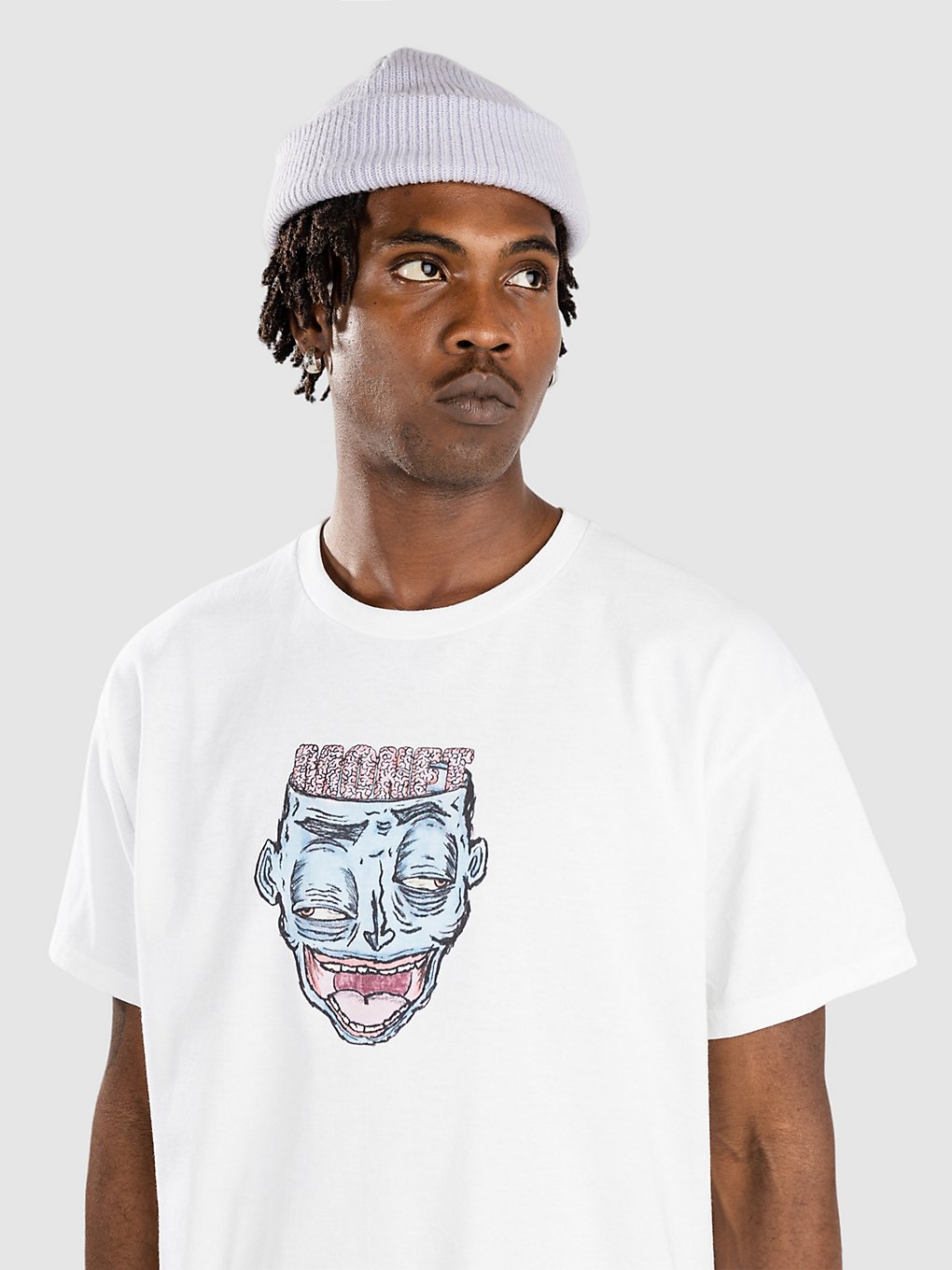 Image of Monet Skateboards Zombie Brain T-Shirt bianco