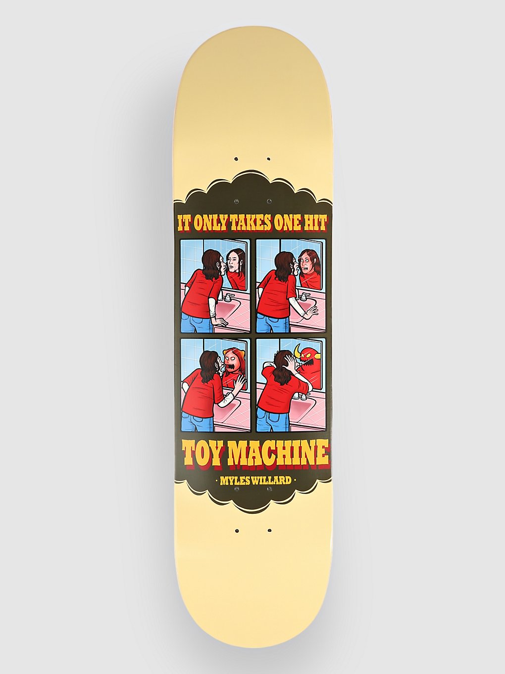 Image of Toy Machine Willard One Hit 8" Skateboard Deck giallo