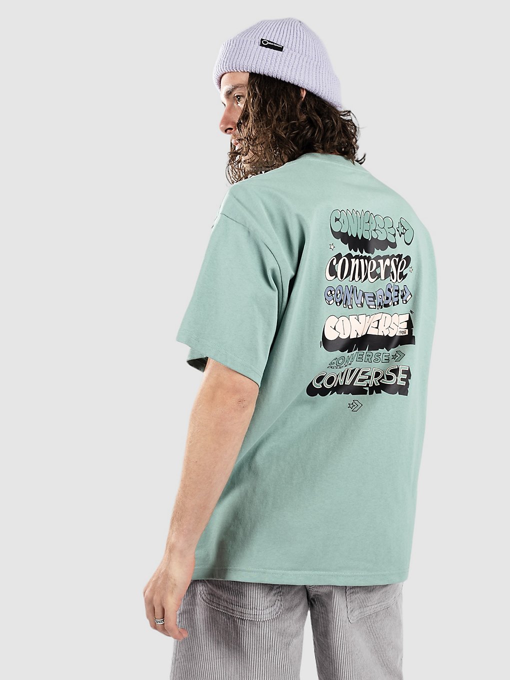 Image of Converse Loose Fit Star Chevron Graphic T-Shirt verde