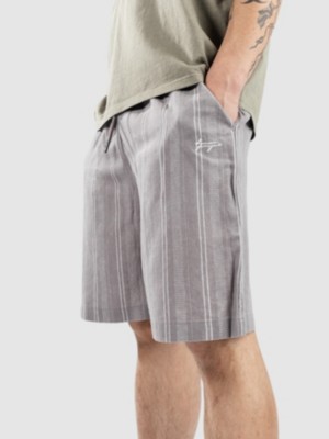 Image of Denim Project Stripe Linen Blend Pantaloncini grigio