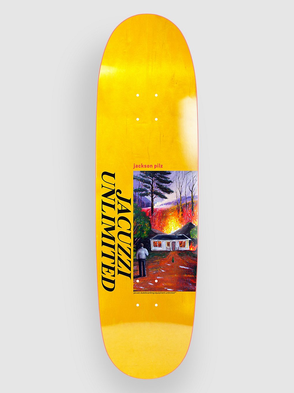 Image of Jacuzzi Unlimited Jackson Pilz Lawn Fire 9.125" Skateboard Deck giallo