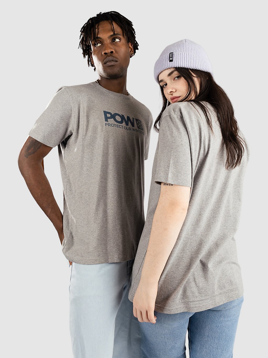 Image of POW Protect Our Winters Logo T-Shirt grigio
