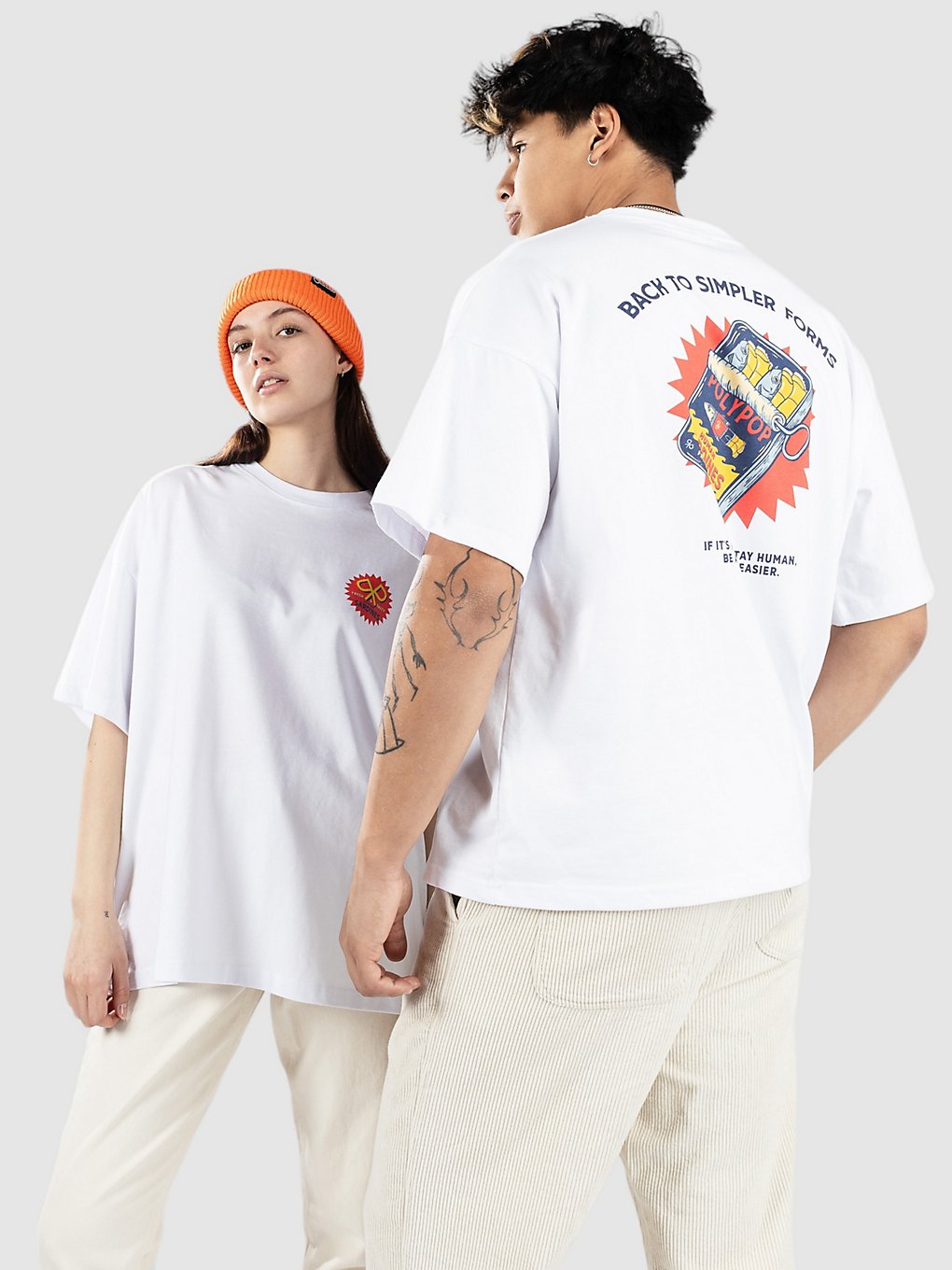 Image of Polypop Human Sardines T-Shirt bianco