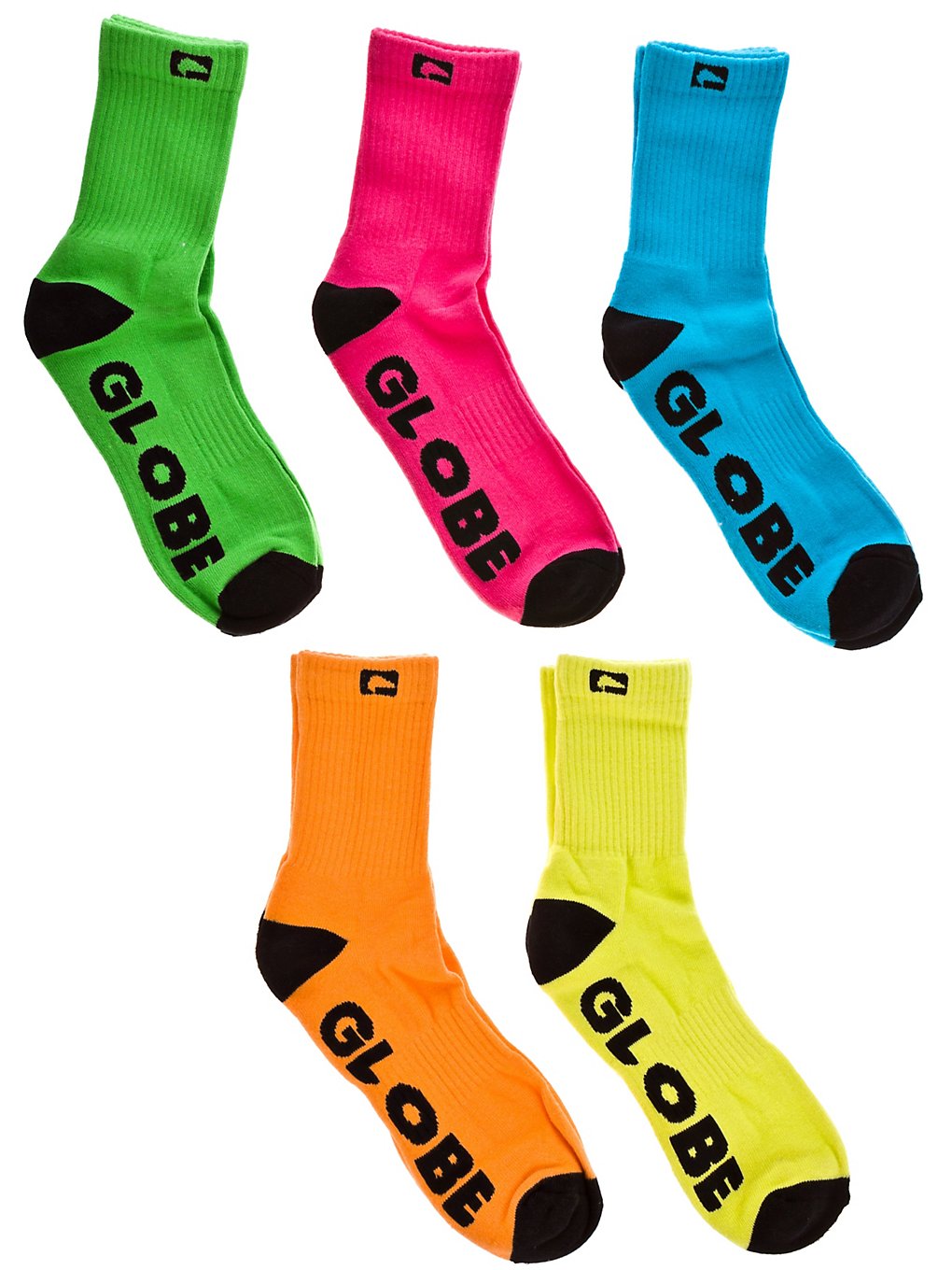 Globe Neon Crew 5Pk Crew Socks à motifs