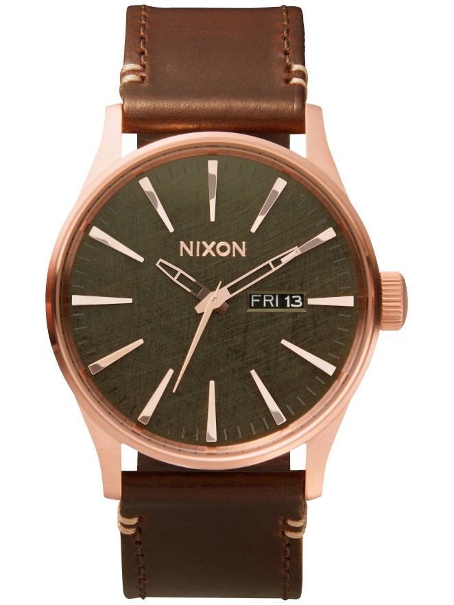 Nixon The Sentry Leather Reloj