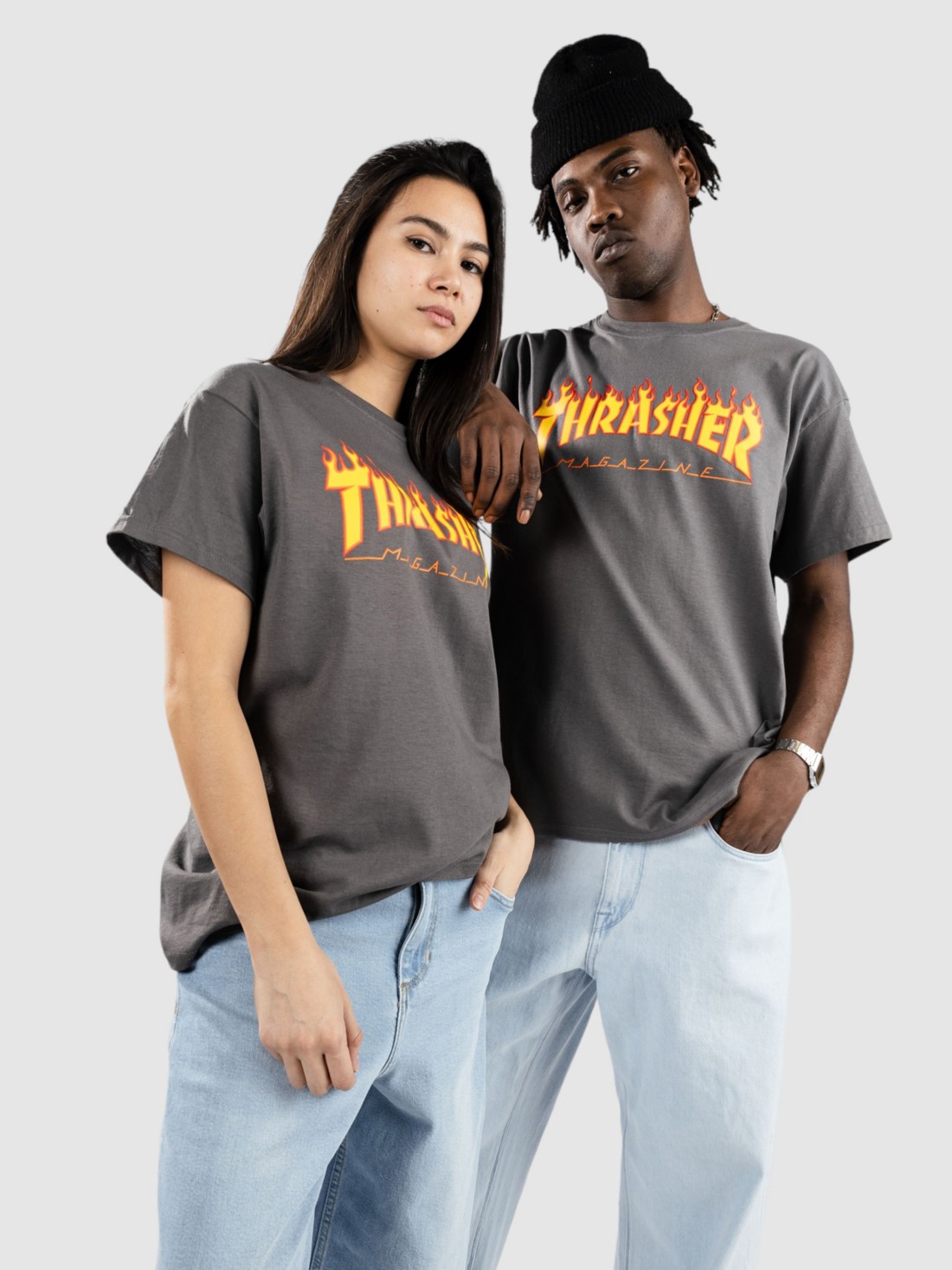 Thrasher Flame T-Shirt charcoal