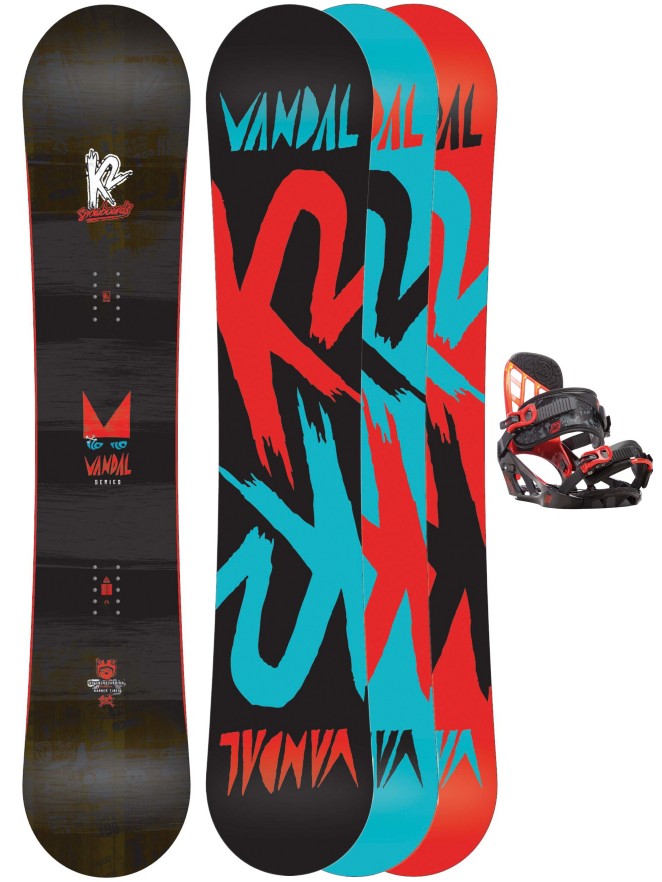 K2 Vandal 137 + Vandal black M 2018 Boys Conjunto snowboard