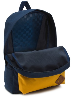 vans skooled backpack blue red yellow