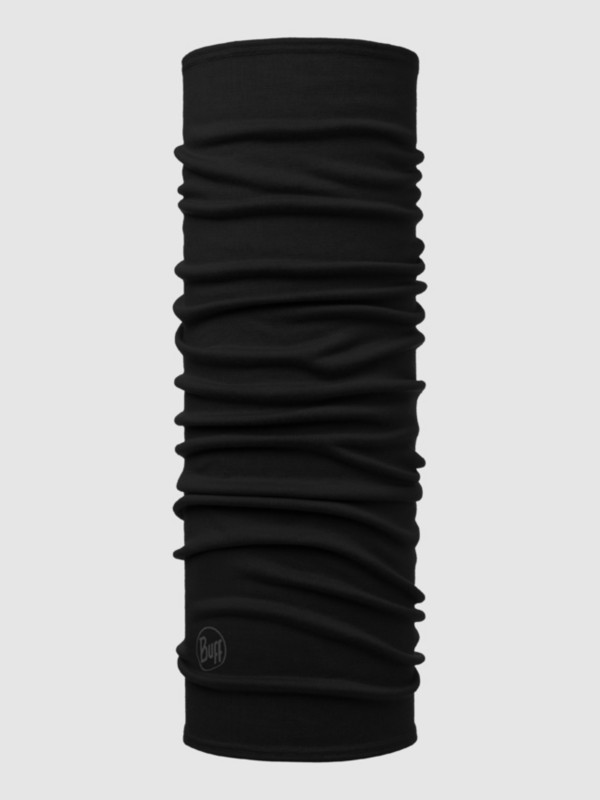 Buff Midweight Merino Wool Neck Warmer solid black