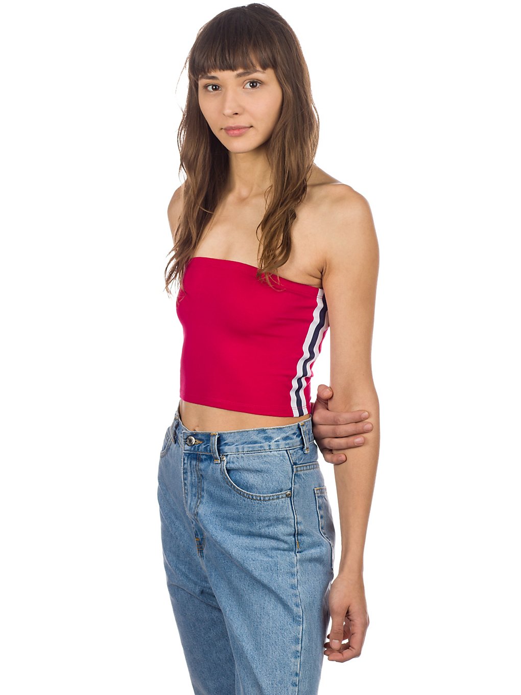 Zine Cage Tank Top red tube with blue taping