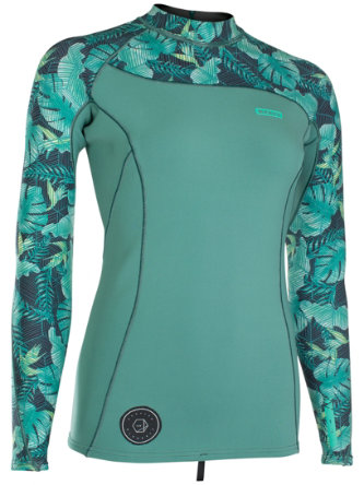wakesurf maglietta in lycra a maniche lunghe Ascan con protezione UV kitesurf colore bianco e azzurro rash guard per surf