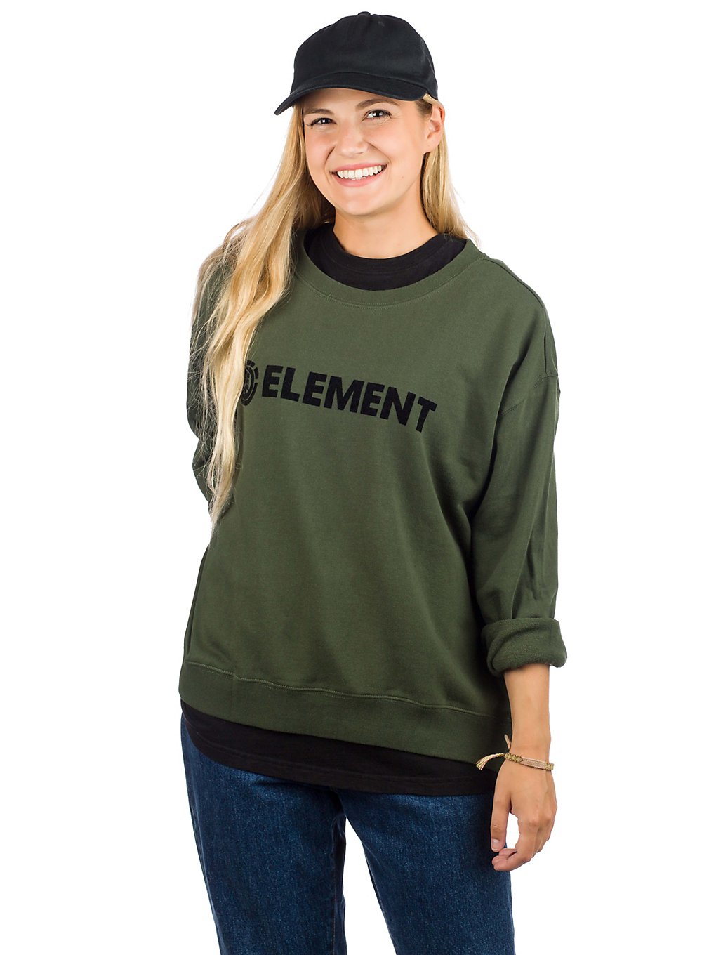 Element logo crew sweater vihreä, element