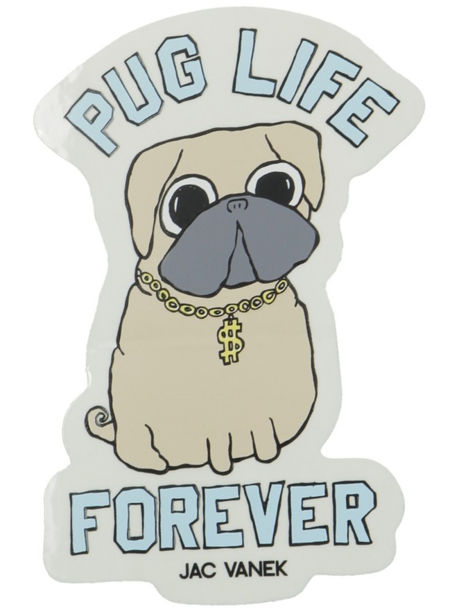 Jac Vanek Pug Life Adesivo