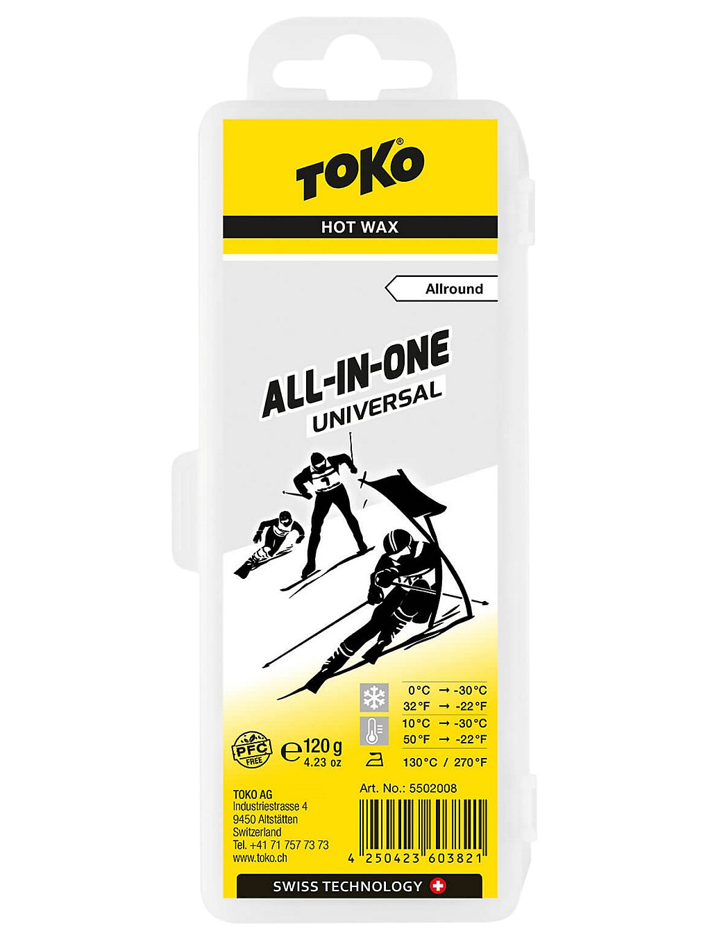 Toko All-in-one uni 0°C /-30°C 120g Wax à motifs
