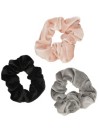 Stone and Locket Velvet 3Pk Scrunchie