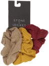 Stone and Locket Autumn 3Pk S&L Scrunchie