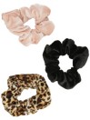 Stone and Locket Leopard 3Pk S&L Scrunchie