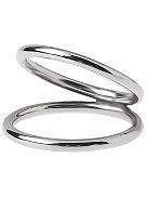 Silver Stripe Double Ring M