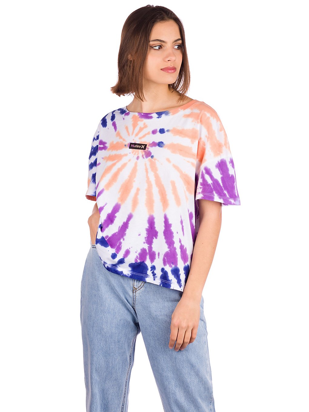 Hurley One & Only Tie Dye Flouncy T-Shirt white