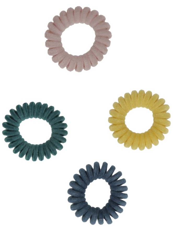 Stone and Locket Fuzzy Phone Cord Hair Ties Jewellery
