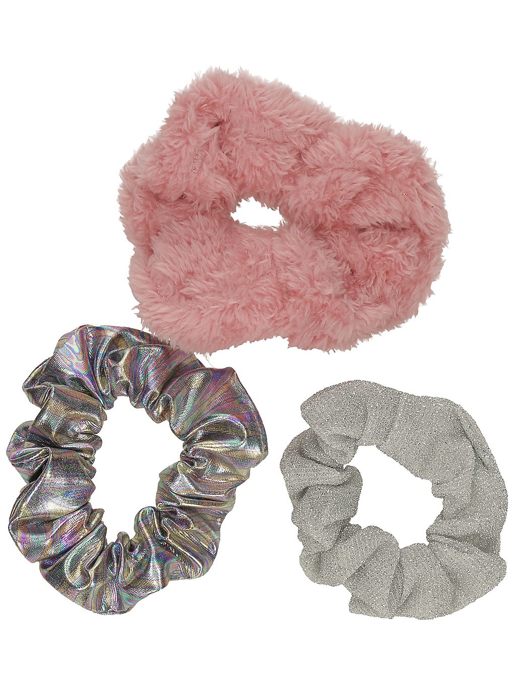 Stone and Locket Pink Bunny Scrunchie 3pk rose