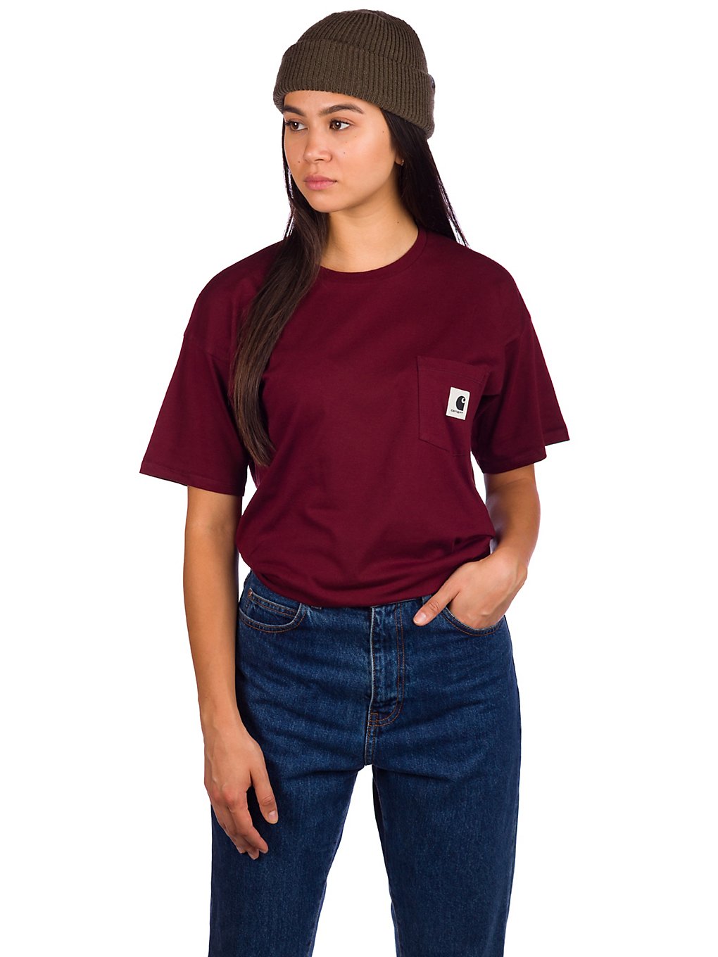 Carhartt WIP Carrie Pocket T-Shirt bordeaux