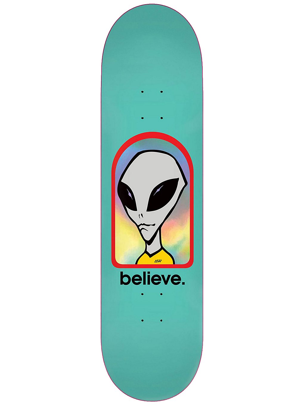Alien workshop believe 8.0 skateboard deck kuviotu, alien workshop